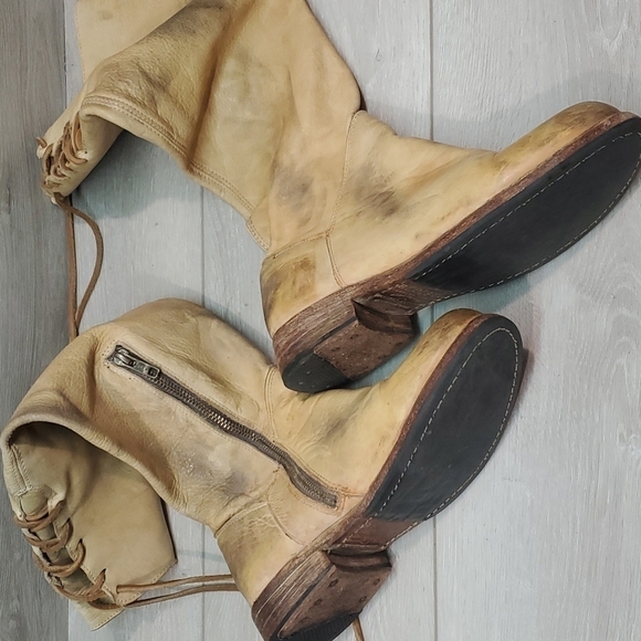 Bed Stu Womens Manchester Distressed Leather Tan Rustic boots sz 6.5 - Picture 5 of 15
